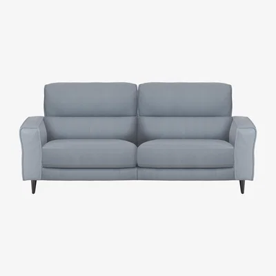 Furniture Village Axel 3 Seater NC Leather Power Recliner Sofa - Pearl Blue