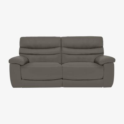 Furniture Village Comfort Story - Nimbus 3 Seater Leather Power Recliner Sofa with Headrests and Power Lumbar - Elephant