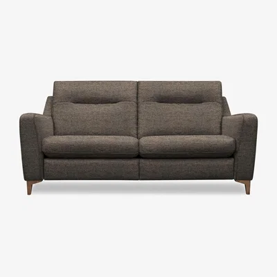 Furniture Village G Plan - Arlo 3 Seater Fabric Power Recliner Sofa - Yarn Slate with Walnut Feet