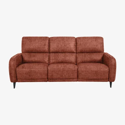 Furniture Village Domicil - Logan 3 Seater Fabric Power Recliner Sofa - Red Maple