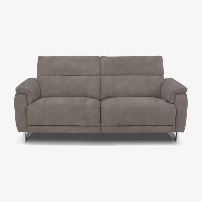 Furniture Village Moet 3 Seater Fabric Power Recliner Sofa with Telescopic Headrests - Dexter Mocha