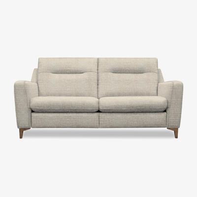 Furniture Village G Plan - Arlo 3 Seater Fabric Sofa - No Recliner - Yarn Shale with Walnut Feet