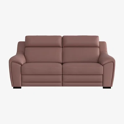 Furniture Village Nicoletti - Tosca 3 Seater Leather Power Recliner Sofa - Pink