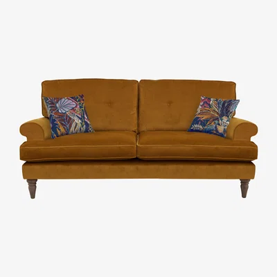 Furniture Village The Botanical Collection Paradiso 3 Seater Fabric Plain Sofa - Yellow