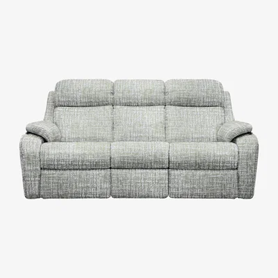 Furniture Village G Plan - Kingsbury 3 Seater Fabric Power Battery Recliner Sofa with Headrests - Shore Oatmeal