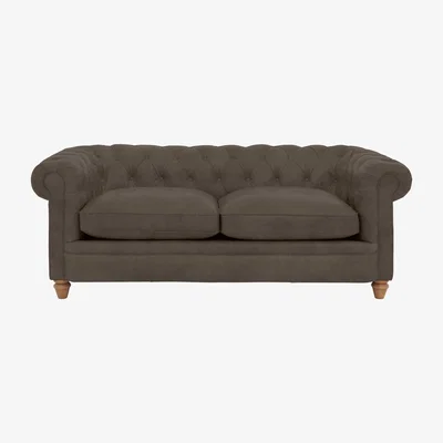 Furniture Village Alexander and James - Chesterfield Collection Ralph 3 Seater Fabric Sofa - Discovery - Oak Feet