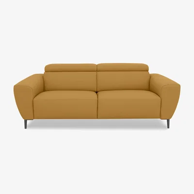 Furniture Village Nicoletti Italia - Milano 3 Seater Leather Sofa - Torello Senape