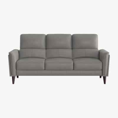 Furniture Village Compact Collection Klein 3 Seater NC Leather Sofa - Sleet