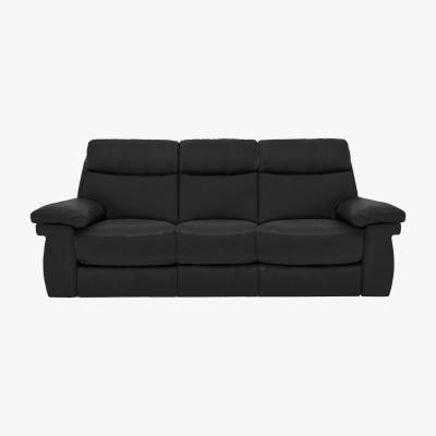 Furniture Village Comfort Story - Serene 3 Seater Leather Power Recliner Sofa with Headrests - Black