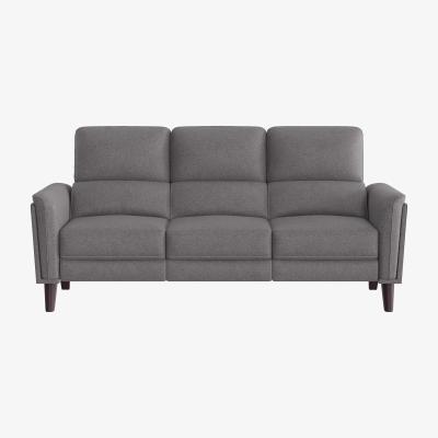Furniture Village Compact Collection Klein 3 Seater Fabric Power Recliner Sofa with Telescopic Headrests - Charcoal Gray