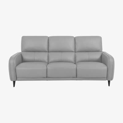 Furniture Village Domicil - Logan 3 Seater Leather Sofa - NN Light Grey