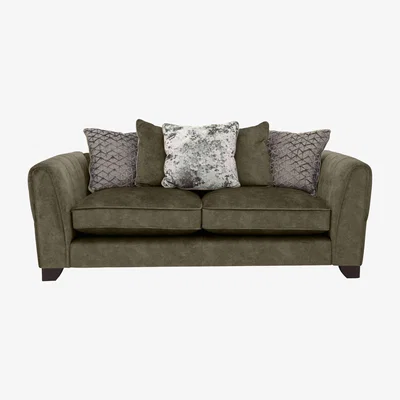 Furniture Village Ariana 3 Seater Fabric Pillow Back Sofa - Sage