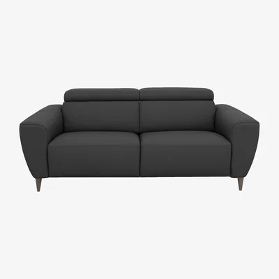 Furniture Village Nicoletti Italia - Milano 2.5 Seater Leather Sofa - Botero Nero