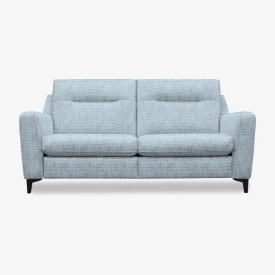 Furniture Village G Plan - Arlo 3 Seater Fabric Sofa - No Recliner - Libby Sky with Ebony Feet