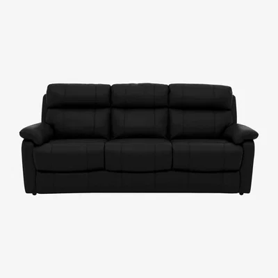 Furniture Village Relax Station Komodo 3 Seater Leather Sofa with Power Headrests and Cup Holders- World of Leather