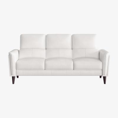 Furniture Village Compact Collection Klein 3 Seater NC Leather Sofa - NC Star White