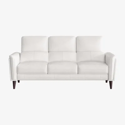 Furniture Village Compact Collection Klein 3 Seater NC Leather Sofa - NC Star White