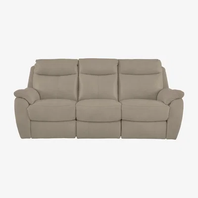 Furniture Village Snug 3 Seater Fabric Manual Recliner Sofa - Beige
