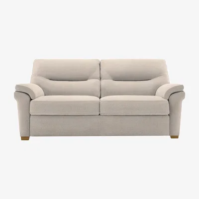 Furniture Village G Plan - Seattle 3 Seater Fabric Sofa with Wooden Feet - Nebular Blush