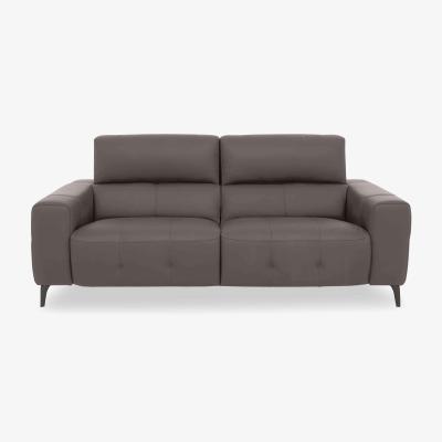 Furniture Village New York 3 Seater HW Leather Sofa - Elephant
