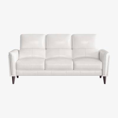 Furniture Village Compact Collection Klein 3 Seater BV Leather Sofa - BV Star White