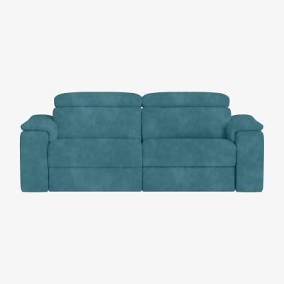 Furniture Village Nicoletti Italia - Davide 3 Seater Fabric Power Recliner Sofa - Selma Turchese