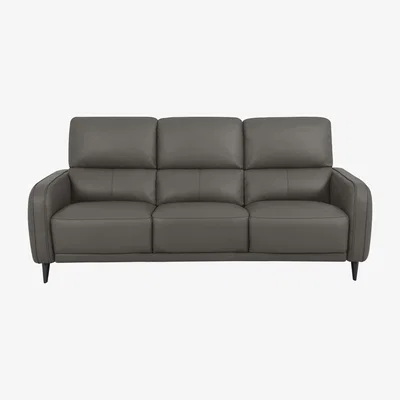 Furniture Village Domicil - Logan 3 Seater Leather Sofa - NN Elephant Grey
