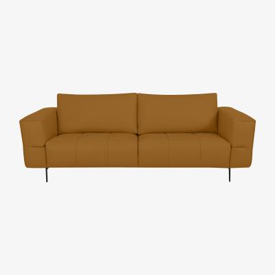 Furniture Village Domicil - Lawson 3 Seater Leather Sofa - NP Honey Yellow