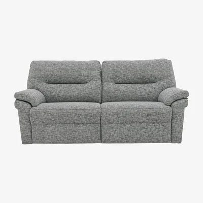 Furniture Village G Plan - Seattle 3 Seater Fabric Manual Recliner Sofa - Remco Light Grey