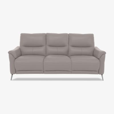 Furniture Village Daytona 3 Seater Leather Power Recliner Sofa with Bluetooth Speaker - Lead Grey