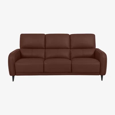 Furniture Village Domicil - Logan 3 Seater Leather Sofa - NN Saddle Brown