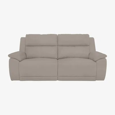 Furniture Village Utah 3 Seater Fabric Power Recliner Sofa with Headrests and Power Lumbar - Velvet Sand