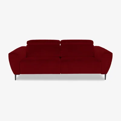 Furniture Village Nicoletti Italia - Milano 3 Seater Fabric Power Recliner Sofa - Coupe Rosso