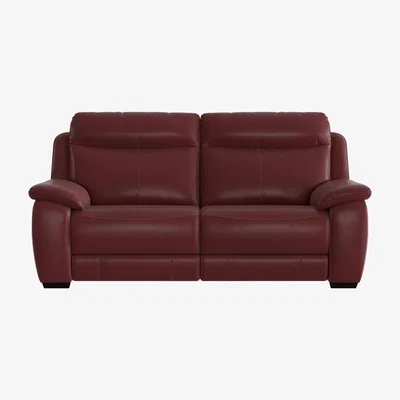 Furniture Village Starlight Express 3 Seater NC Leather Manual Recliner Sofa - NC Deep Red