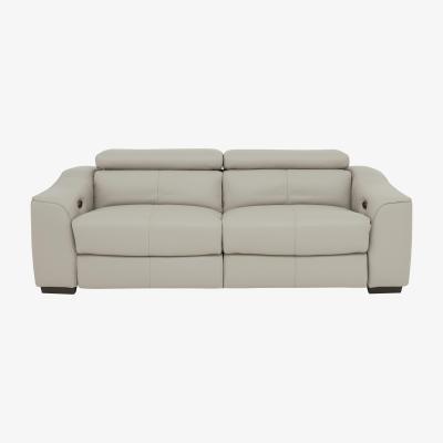 Furniture Village Elixir 3 Seater Leather Manual Recliner Sofa - Grey- World of Leather