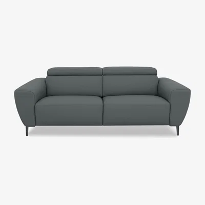 Furniture Village Nicoletti Italia - Milano 3 Seater Leather Sofa - Botero Ottanio