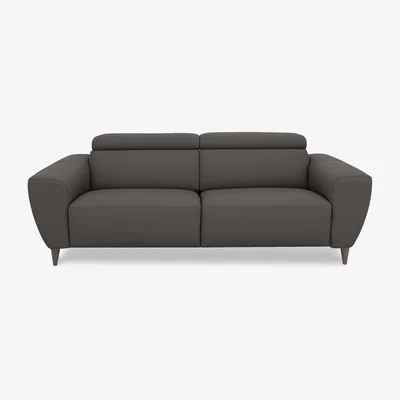 Furniture Village Nicoletti Italia - Milano 3 Seater Leather Power Recliner Sofa - Torello Grigio Scuro
