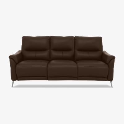 Furniture Village Daytona 3 Seater Leather Sofa - Chocolate