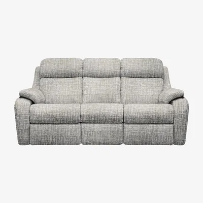 Furniture Village G Plan - Kingsbury 3 Seater Fabric Power Battery Recliner Sofa with Headrests - Shore Slate