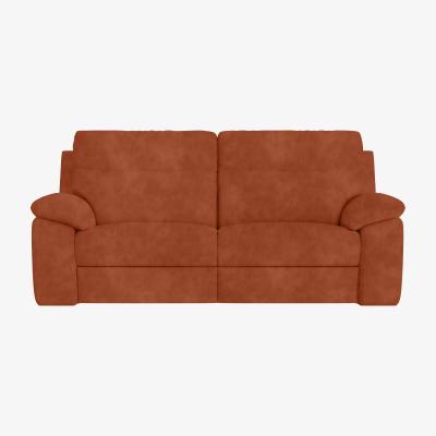 Furniture Village Nicoletti Italia - Pepino 3 Seater Fabric Sofa with Power Recliner - Selma Mattone
