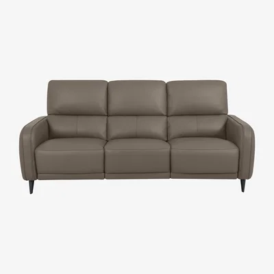 Furniture Village Domicil - Logan 3 Seater Leather Power Recliner Sofa - NN Pine Bark
