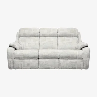 Furniture Village G Plan - Kingsbury 3 Seater Fabric Power Battery Recliner Sofa with Headrests - Lydia Blush