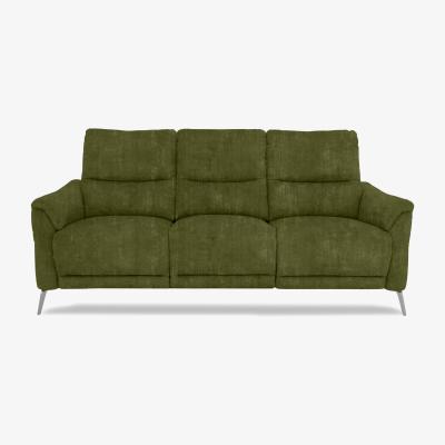 Furniture Village Daytona 3 Seater Fabric Power Recliner Sofa with Drinks Holder and Built-in Bluetooth Speaker - Heritage Olive