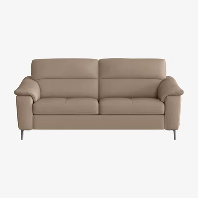 Furniture Village Nicoletti Italia - Maldini 3 Seater Leather Sofa - Torello Taupe