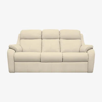 Furniture Village G Plan - Kingsbury 3 Seater Leather Power Battery Recliner Sofa with Headrests - Cambridge Stone