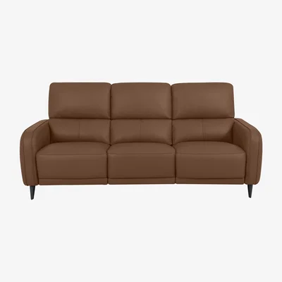 Furniture Village Domicil - Logan 3 Seater Leather Power Recliner Sofa - NP Caramel
