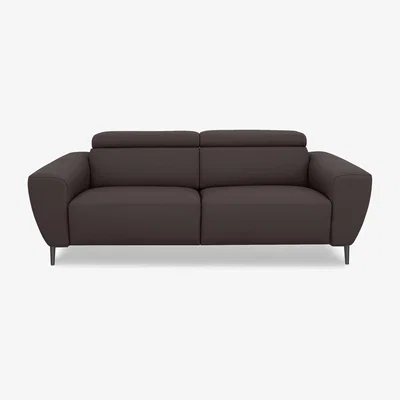 Furniture Village Nicoletti Italia - Milano 3 Seater Leather Sofa - Botera Testa Di Moro