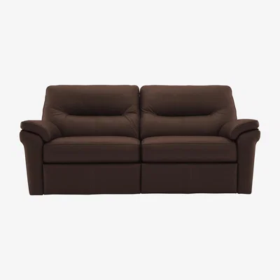 Furniture Village G Plan - Seattle 3 Seater Leather Power Recliner Sofa with Power Lumbar - Capri Oak