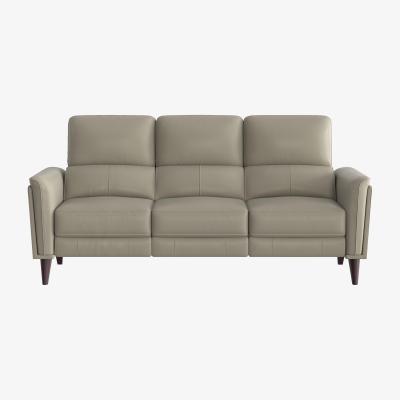 Furniture Village Compact Collection Klein 3 Seater BV Leather Power Recliner Sofa with Telescopic Headrests - Taupe