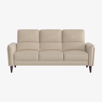 Furniture Village Compact Collection Klein 3 Seater BV Leather Sofa - Dapple Grey